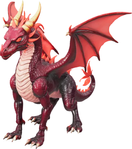 A winged dragon as a textured 3D model